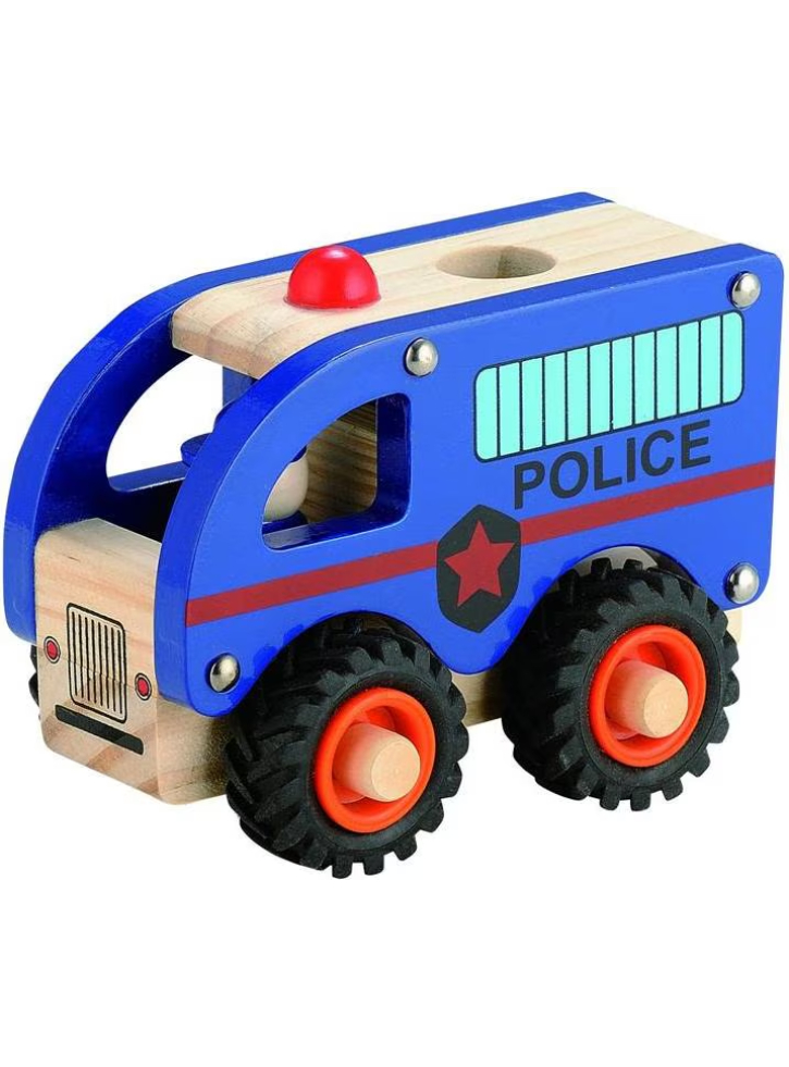 Magni Wooden police bus with rubber wheels (3896)