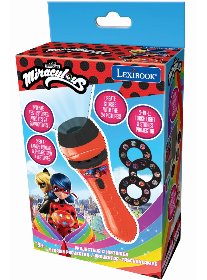 Lexibook Miraculous Stories Projector and Torch Light (LTC050MI)