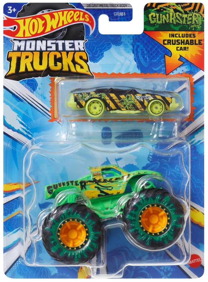 Hot Wheels Monster Trucks Gunkster 2 Pack Vehicle (HWN40)