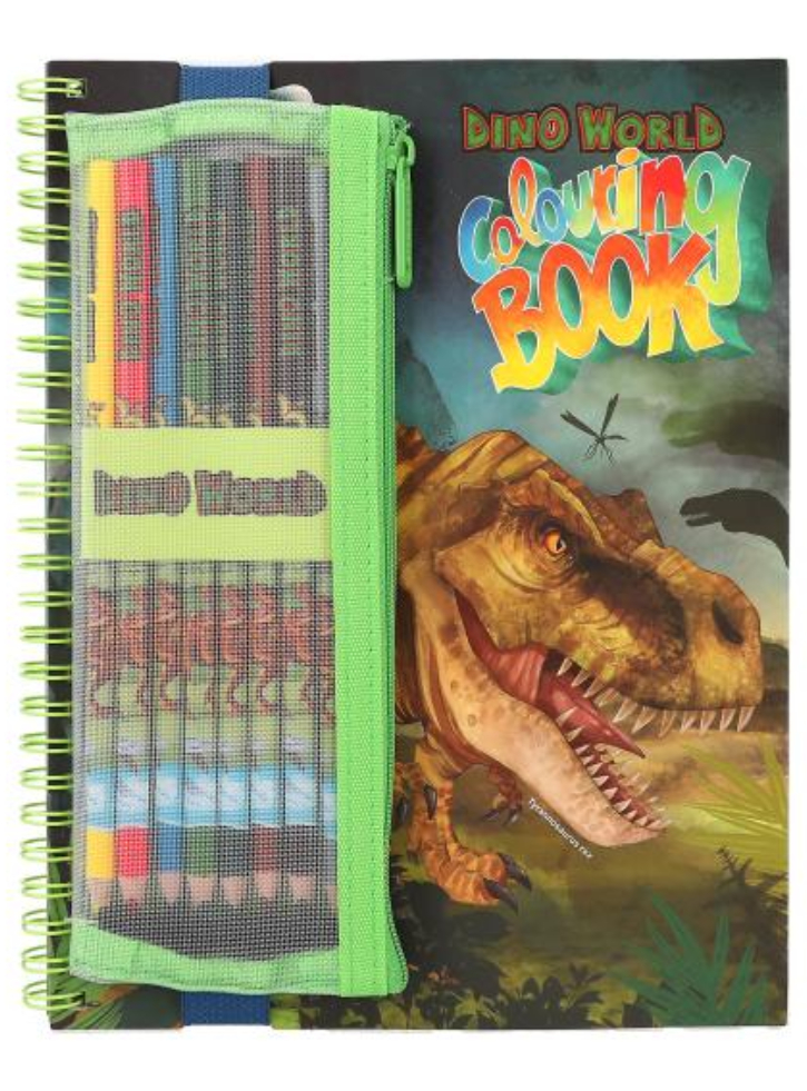 Dino World Colouring Book with Coloured Pencils (412746)