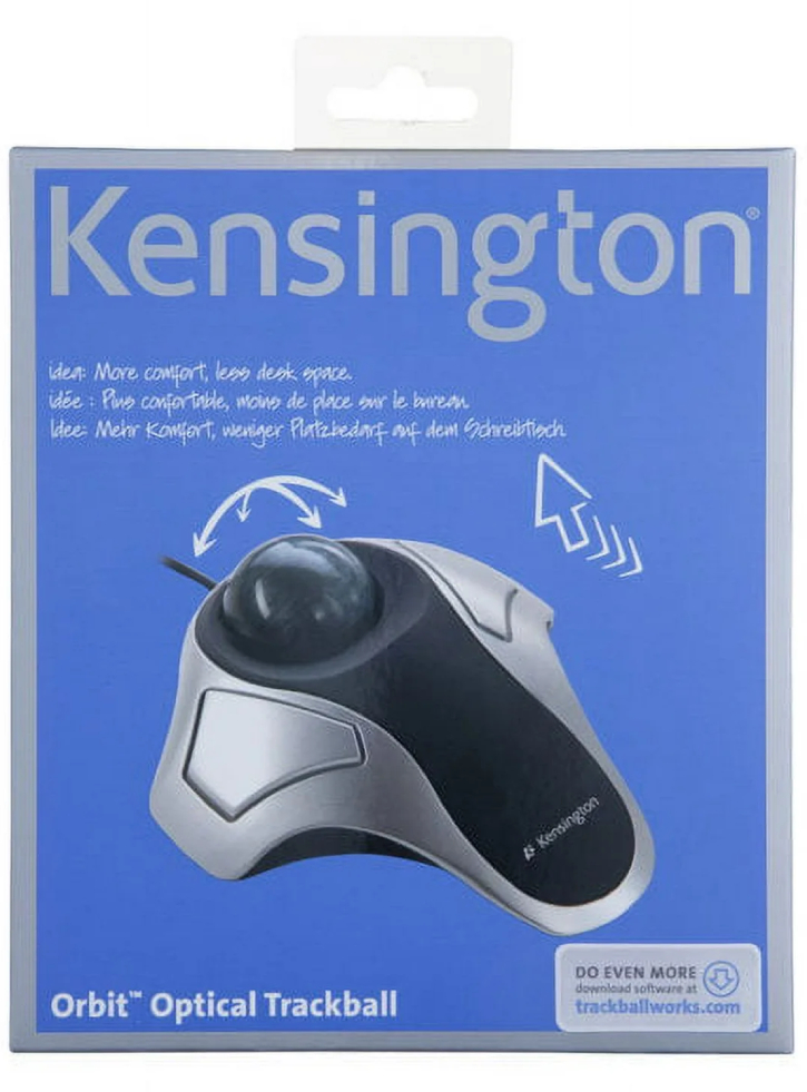 Mouse Kensington Trackball Orbit Optical Wired, Silver/Black - PC
