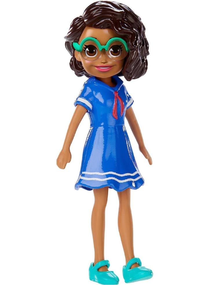 Polly Pocket Impulse Doll Dark Skin Doll with Brown Hair (HHX87)