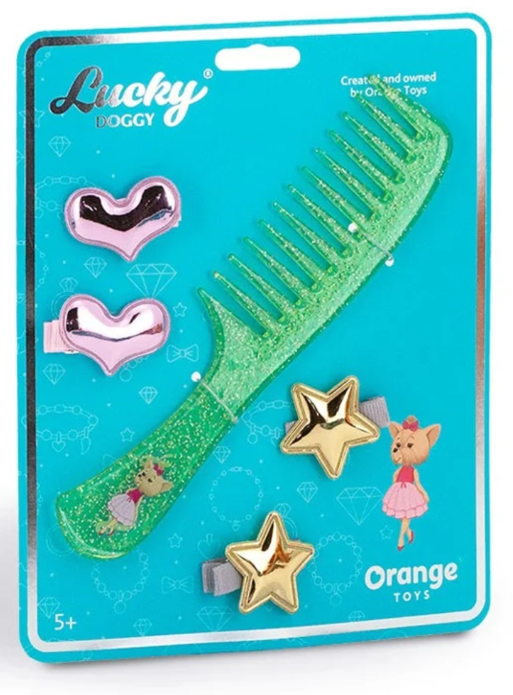 Lucky Doggy Hair Accessories Green Brush (OT-LDA5006)