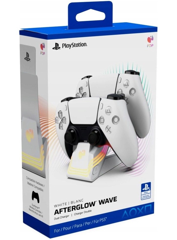 PDP Afterglow Wave Dual Charger White - Playstation 5