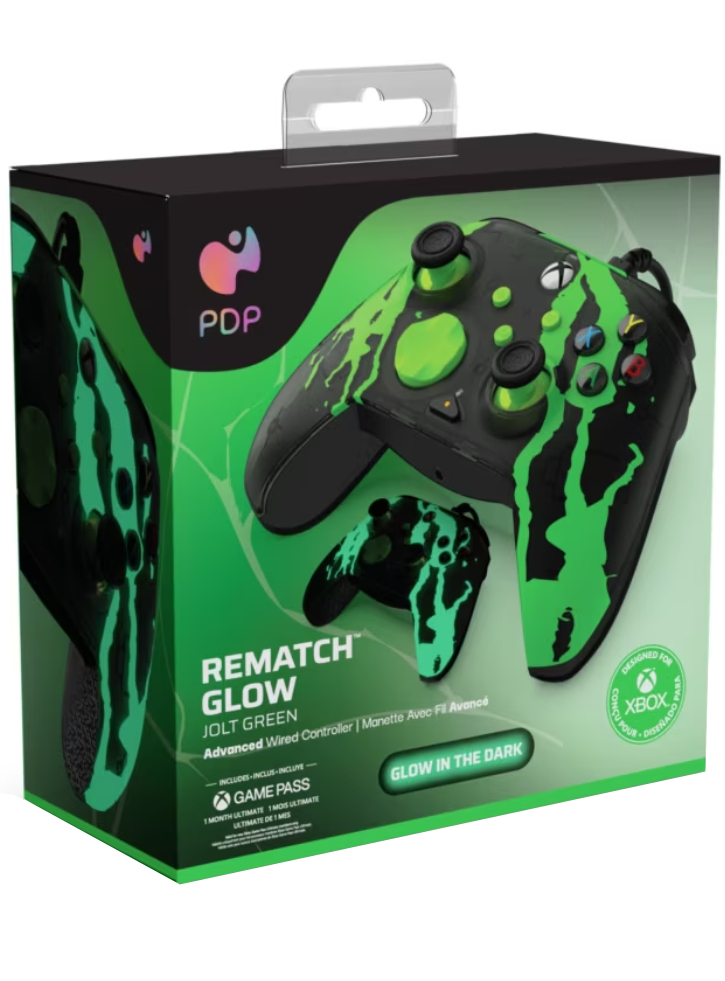 PDP Rematch Wired Controller Glow Jolt Green - Xbox Series X