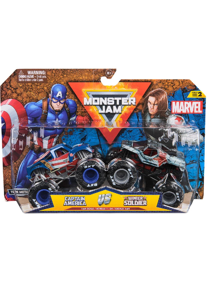 Monster Jam 1:64 Marvel 2 Pack Captain America vs. Winter Soldier