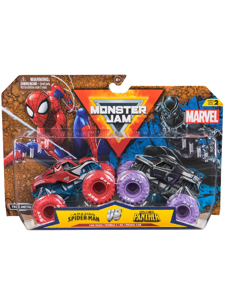 Monster Jam 1:64 Marvel 2 Pack Spider-man vs. Black Panther