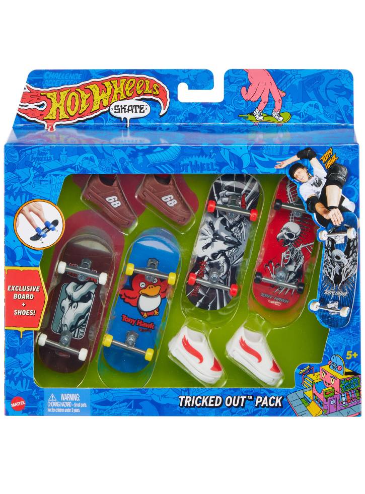 Hot Wheels Skate Tony Hawk Fingerboards & Skate Shoes Multipack Random (HGT84)