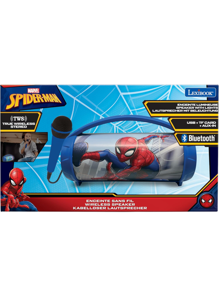 Lexibook Spider-Man Bluetooth(r) Light Speaker with Microphone (BTP585SPZ)