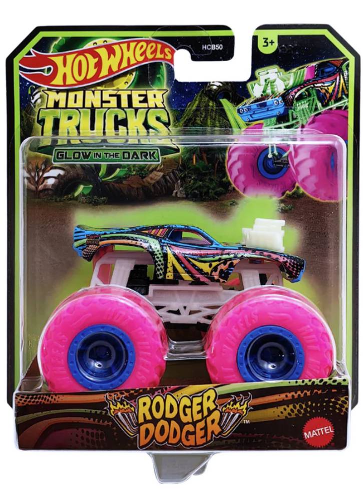 Mattel Hot Wheels Monster Trucks Glow in The Dark Rodger Dodger (HWC91)