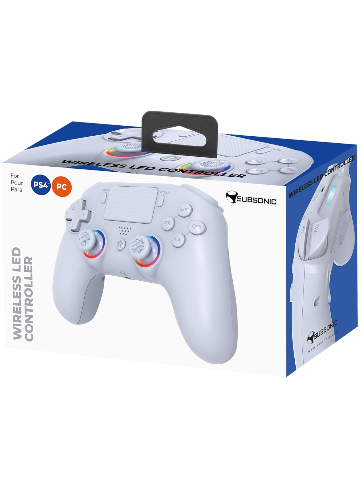 Subsonic Wireless Led Controller PS4 White - PS4/PC