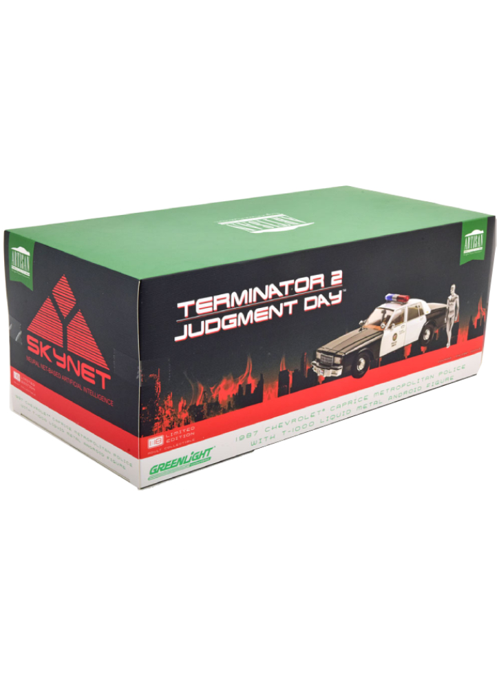 Greenlight Collectibles 1/18 Artisan Collection Terminator 2 (1991) 1987 Cheverolet Caprice with Android