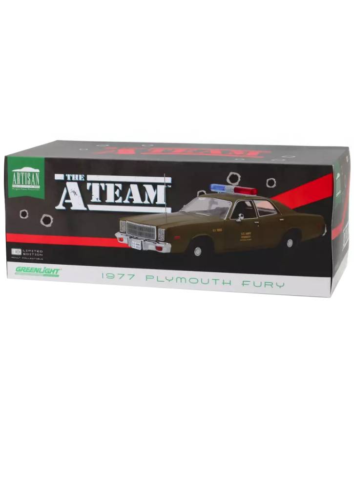 Greenlight Collectibles 1/18 The A-Team (1983-87 TV) 1977 Plymouth Fury US Army Police