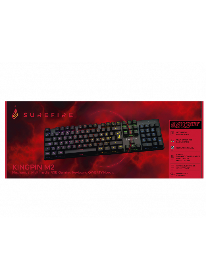 Surefire KingPin M2 Mech Gaming RGB Keyboard (Nordic) - PC