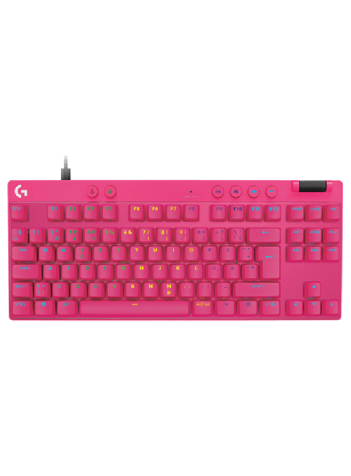 Logitech G PRO X TKL RAPID Tenkeyless Gaming Keyboard Pink (Nordic) - PC