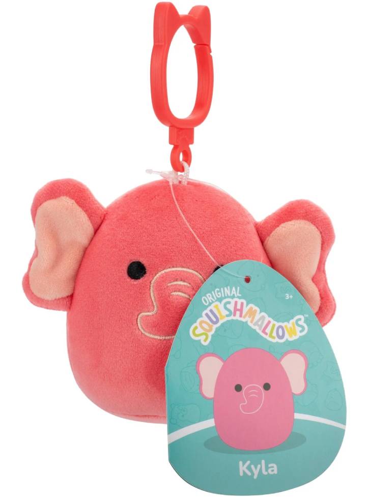Squishmallows P22 Clip On Kyla Pink Elephant 9cm