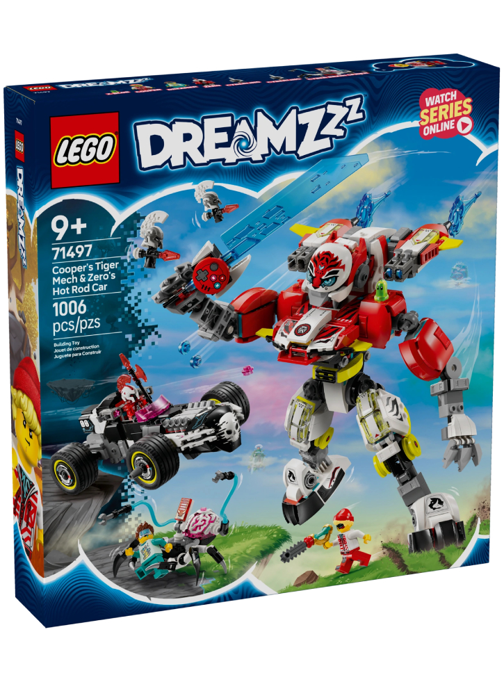 LEGO DREAMZzz Cooper's Tiger Mech & Zero's Hot Rod Car (71497)