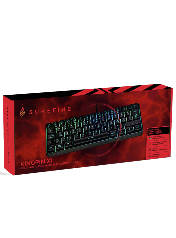Surefire KingPin X1 60% Gaming RGB Keyboard QWERTY (Nordic)