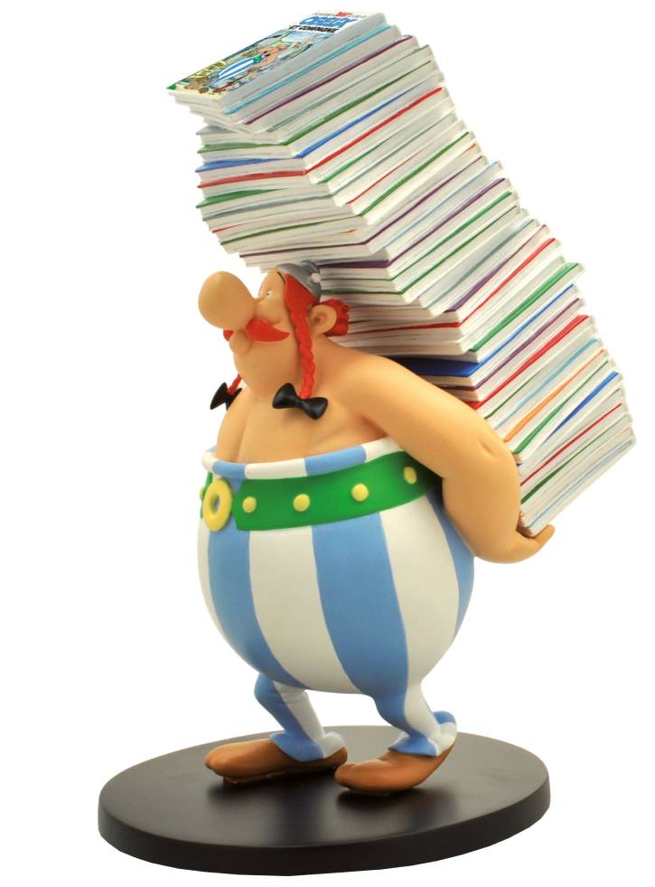 Obelix Pile of Comics 15cm