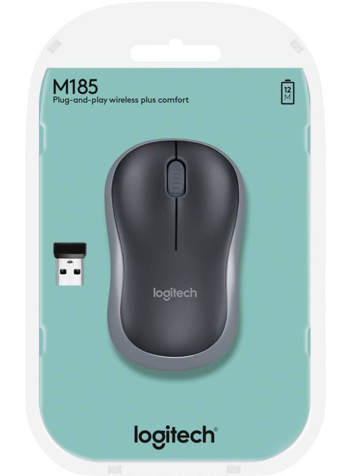 Mouse Logitech M185 USB Grey Wireless