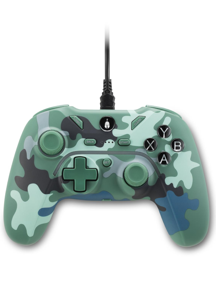 Spartan Gear Pelekys Wired Controller Green Camo - PC/Playstation 3