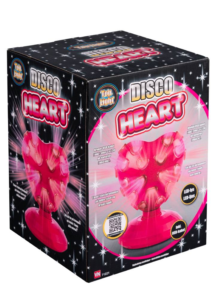 3-2-6 Heart Disco ball with LED light (71221)