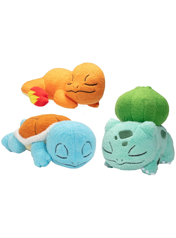 Pokemon Sleeping Plush 3 Pack Bulb, Char, Squirtle 12 cm