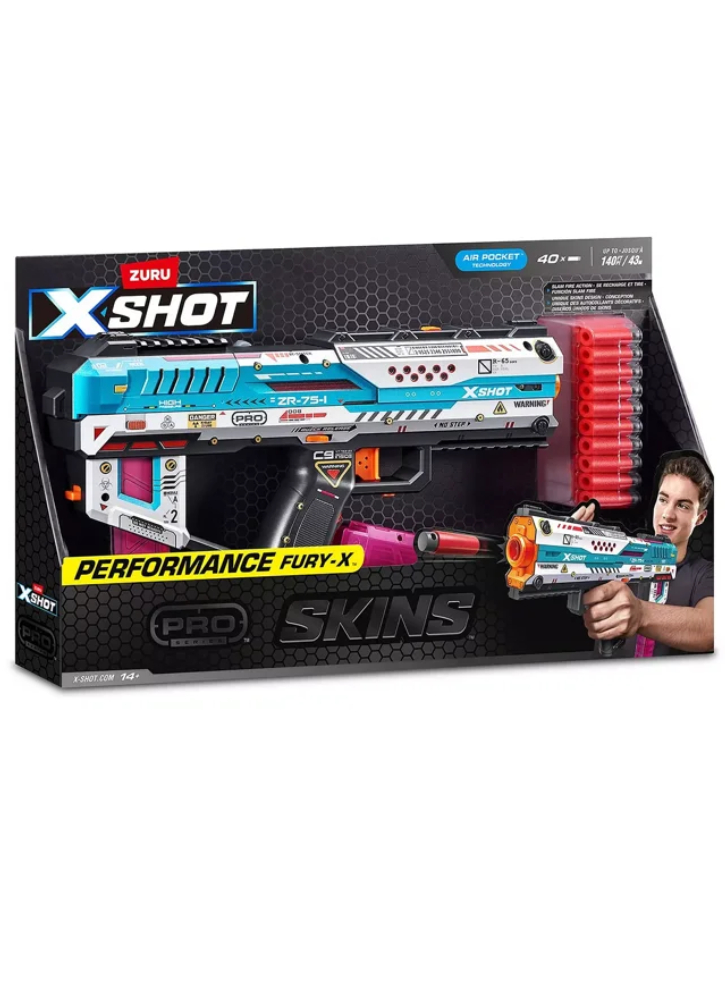 X-SHOT SKINS Pro Series Fury-X Blaster (40 Darts) (36772)
