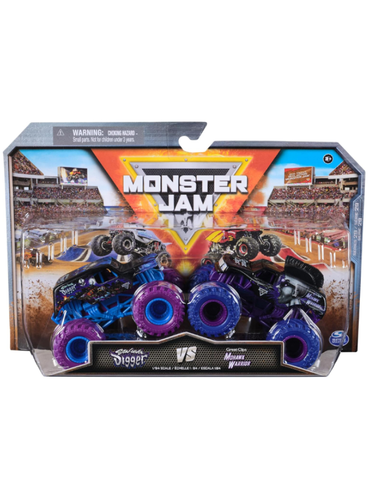 Monster Jam 1:64 Die Cast 2 pack Son Uva Digger Vs Mohawk Warrior