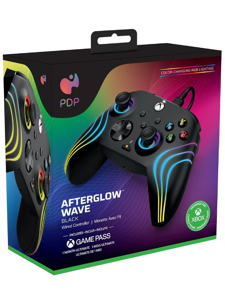PDP Afterglow Wave Wired Controller Black - Xbox Series X