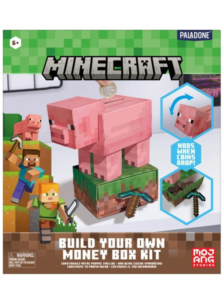 Minecraft Pig Build Your Own Money Box Kit