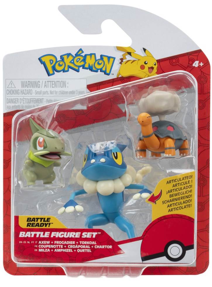 Pokemon Battle Figure 3 Pack Torkoal, Axew, Frogadier (PKW4089)