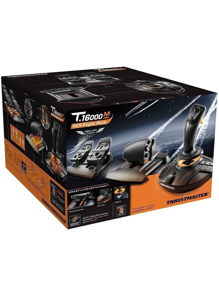 Thrustmaster T16000M FCS Flight Pack Includes Joystick Throttle & Rudder Pedals - PC