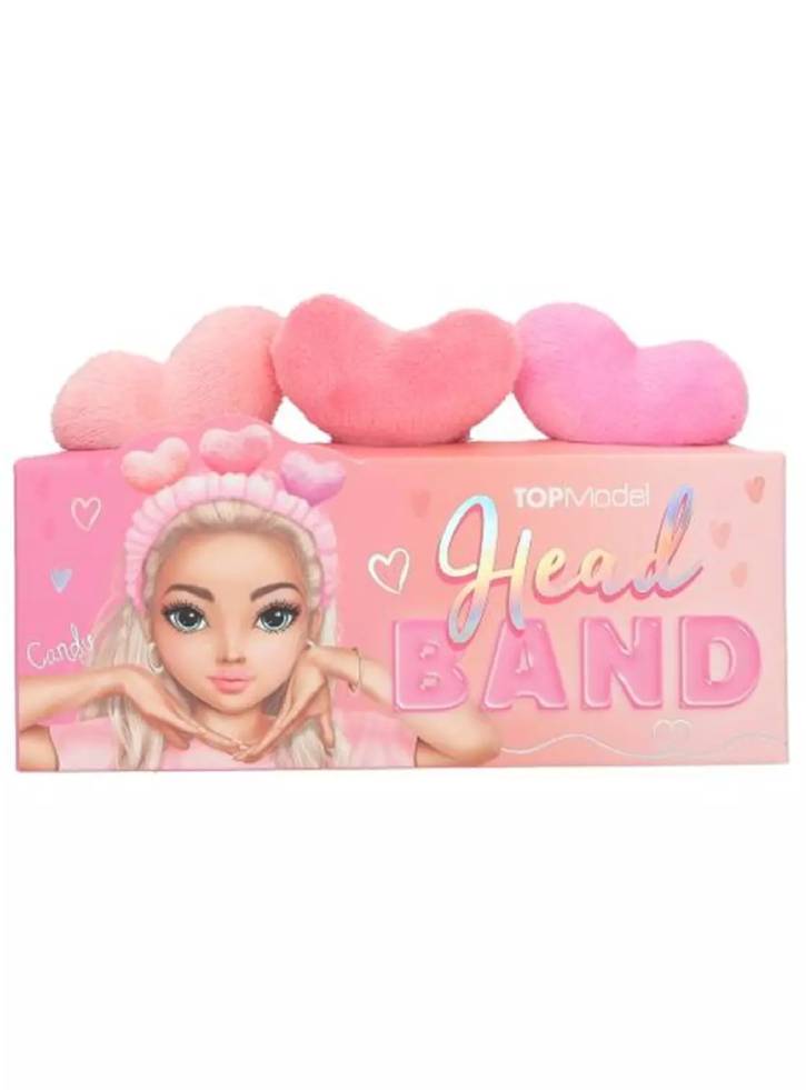 Topmodel Head Band with Hearts BEAUTY and ME Pink