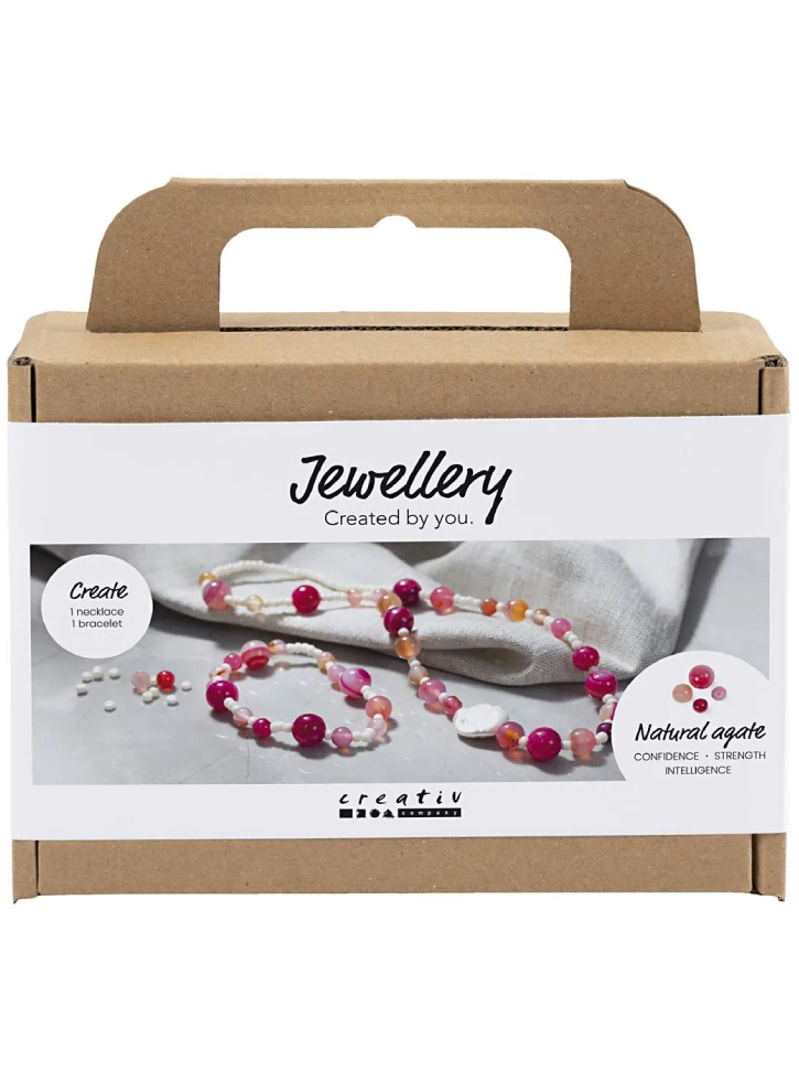 Creativ Mini Craft Kit Jewellery, Necklace and bracelet, pink (977774)