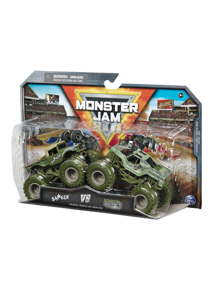 Monster Jam 1:64 Die Cast 2 pack Shaker vs Soldier Fortune