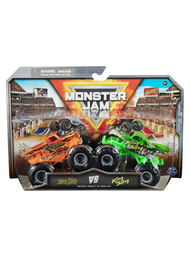 Monster Jam 1:64 Die Cast 2 pack Bog Hog Vs King Sling