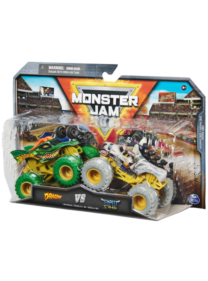 Monster Jam 1:64 Die Cast 2 pack Dragon Vs Tempest Steed