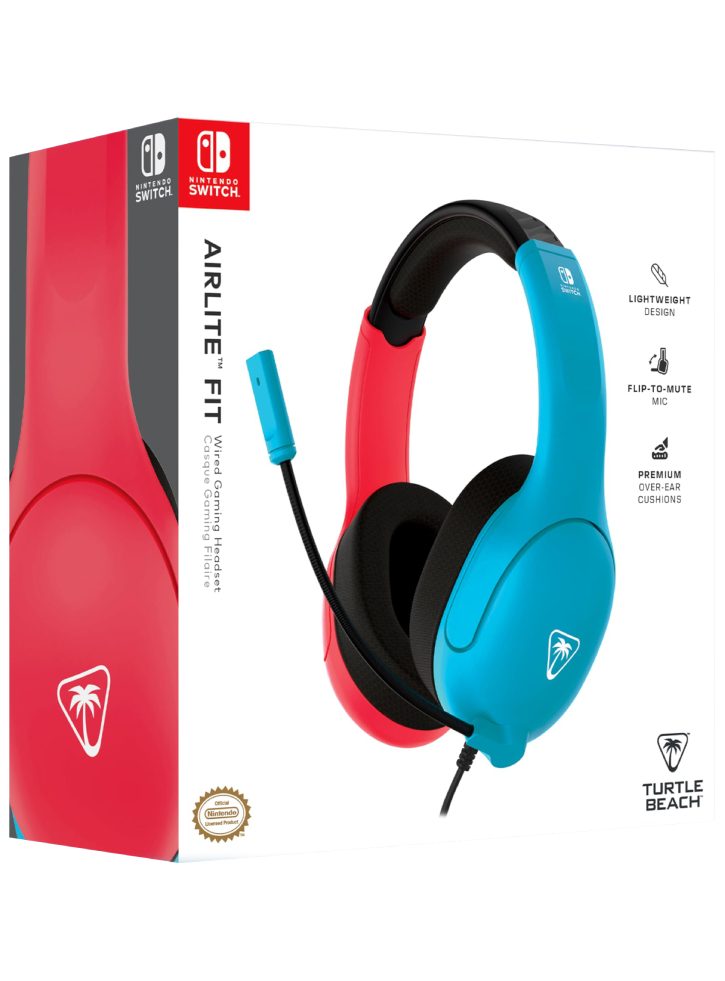 Turtle Beach Airlite Fit Wired Gaming Headset (Neon Blue & Red) - NSW