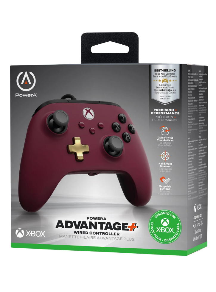 PowerA Advantage Plus Wired Controller Ruby Red/Black - Xbox Series X