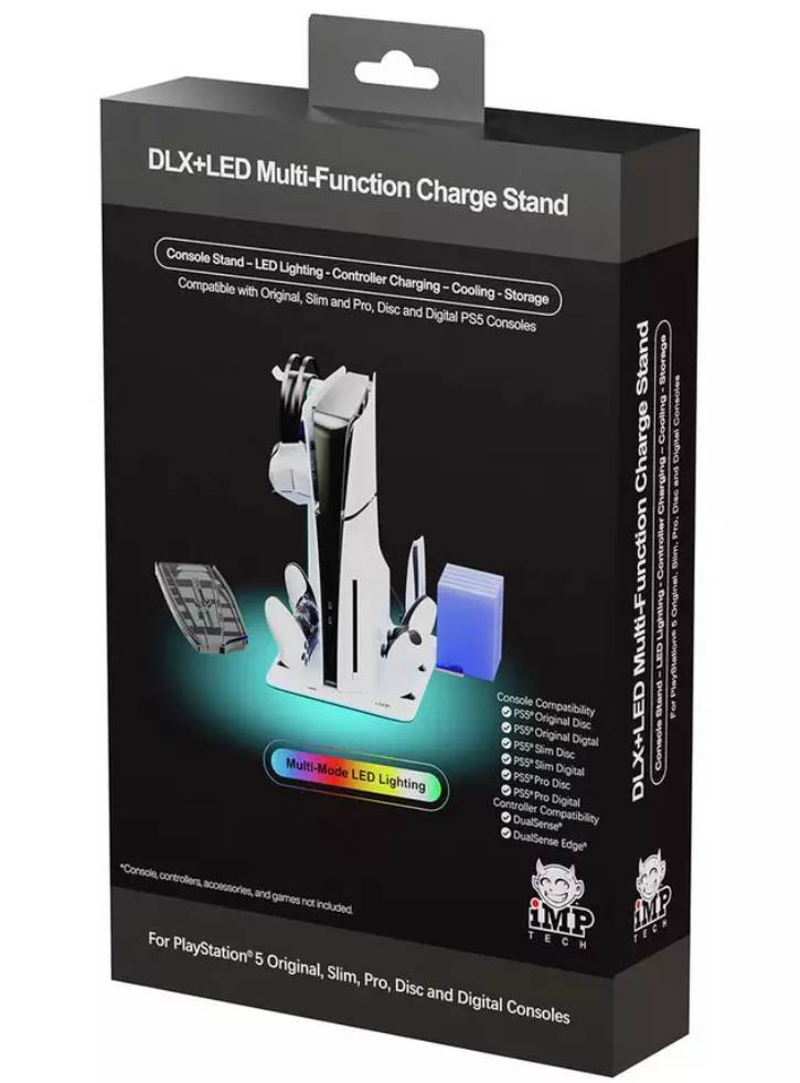 iMP Tech DLX+LED Multi Function Charge and Cool Stand Grey - Playstation 5