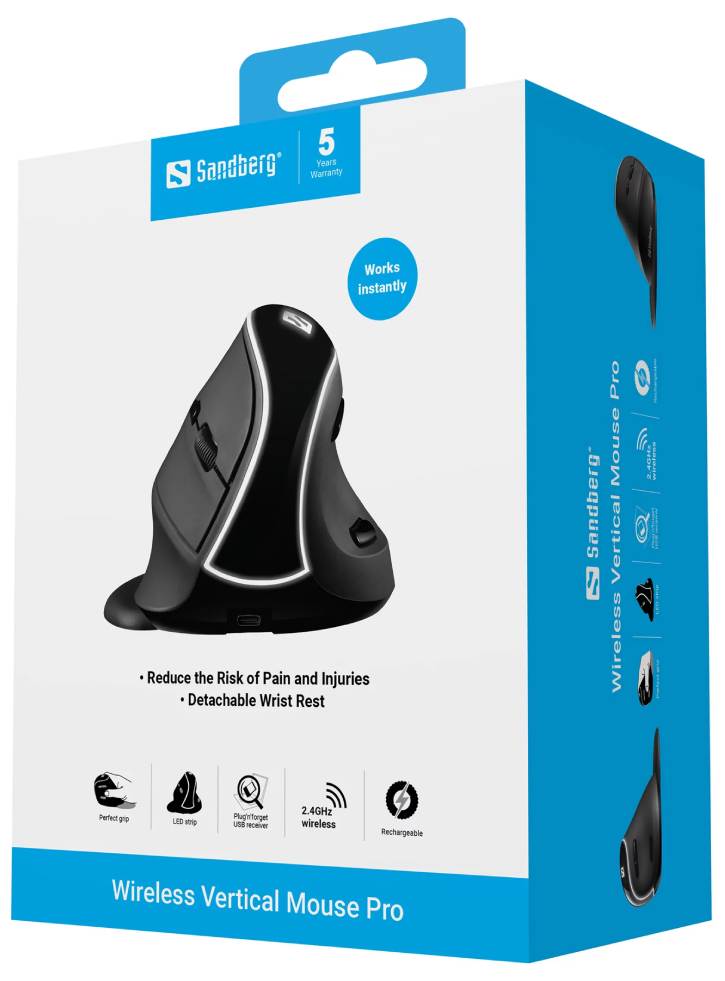 Sandberg Wireless Vertical Mouse Pro - PC
