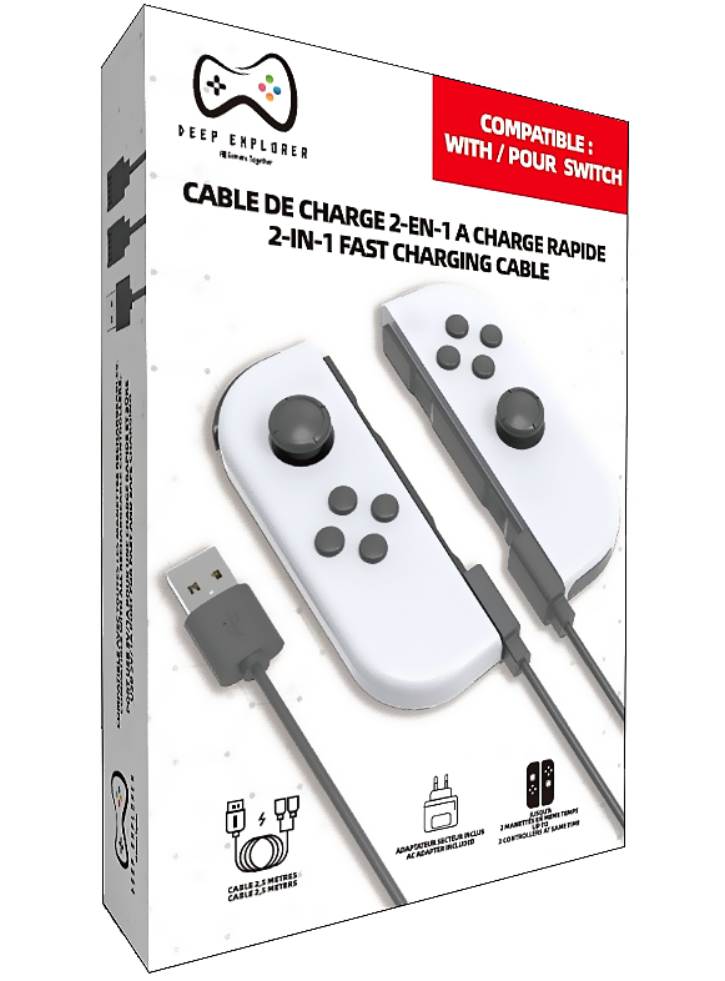 Deep Explorer 2 in 1 Charger - Nintendo Switch