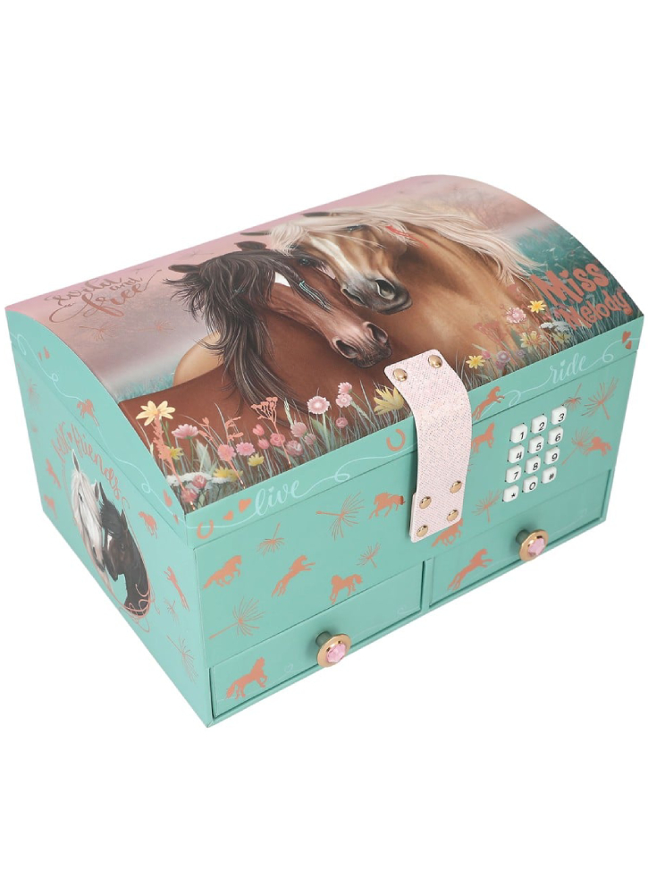 Miss Melody Big Jewellery Box with Code and Sound Soft Green