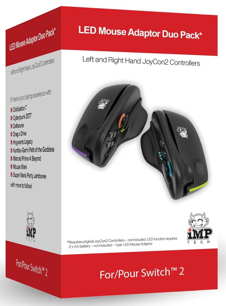 iMP Tech LED Mouse Adaptor Duo Pack Black - Nintendo Switch