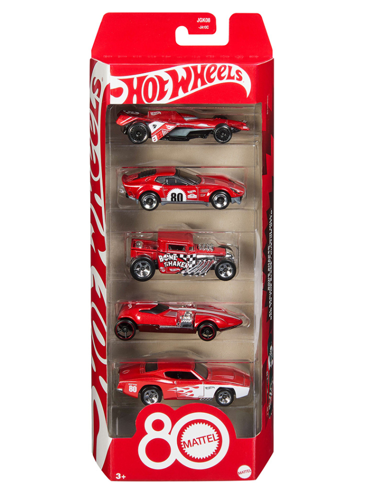 Hot Wheels Basics Mattel 80th 5 Pack (JGK08)