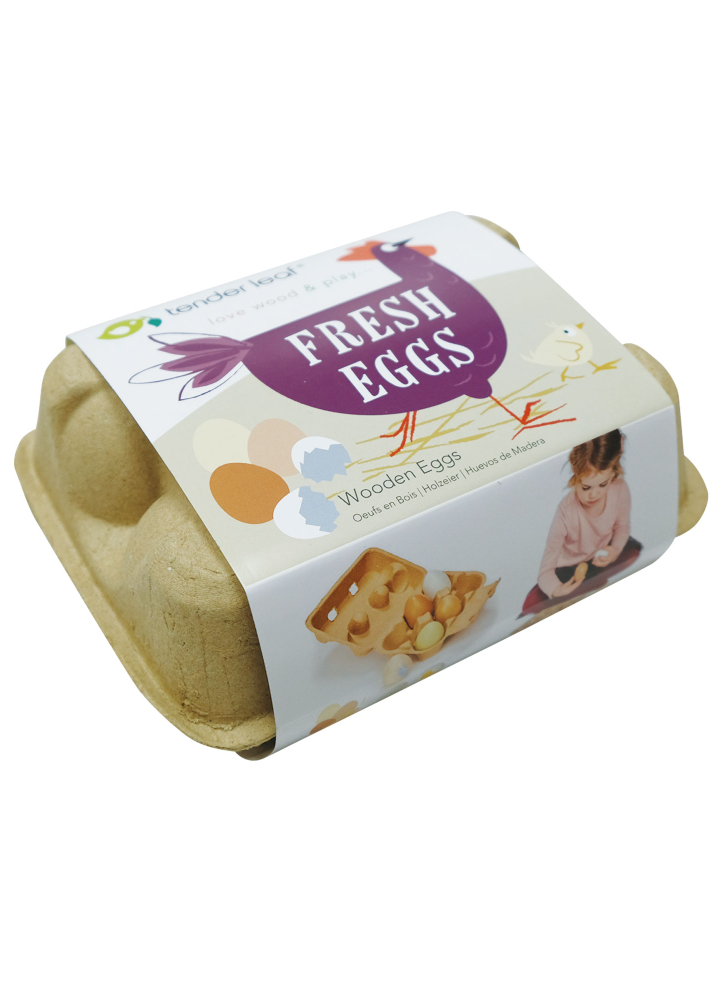 Tender Leaf Wooden Eggs in Tray (TL8285)