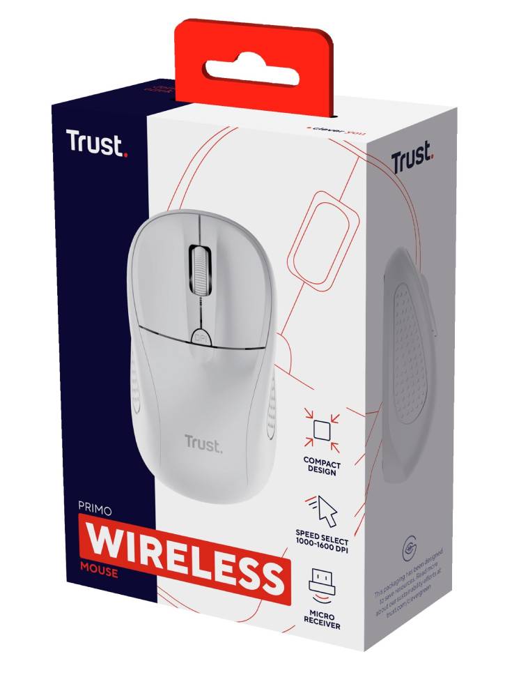 TRUST Primo wireless mouse Matt White