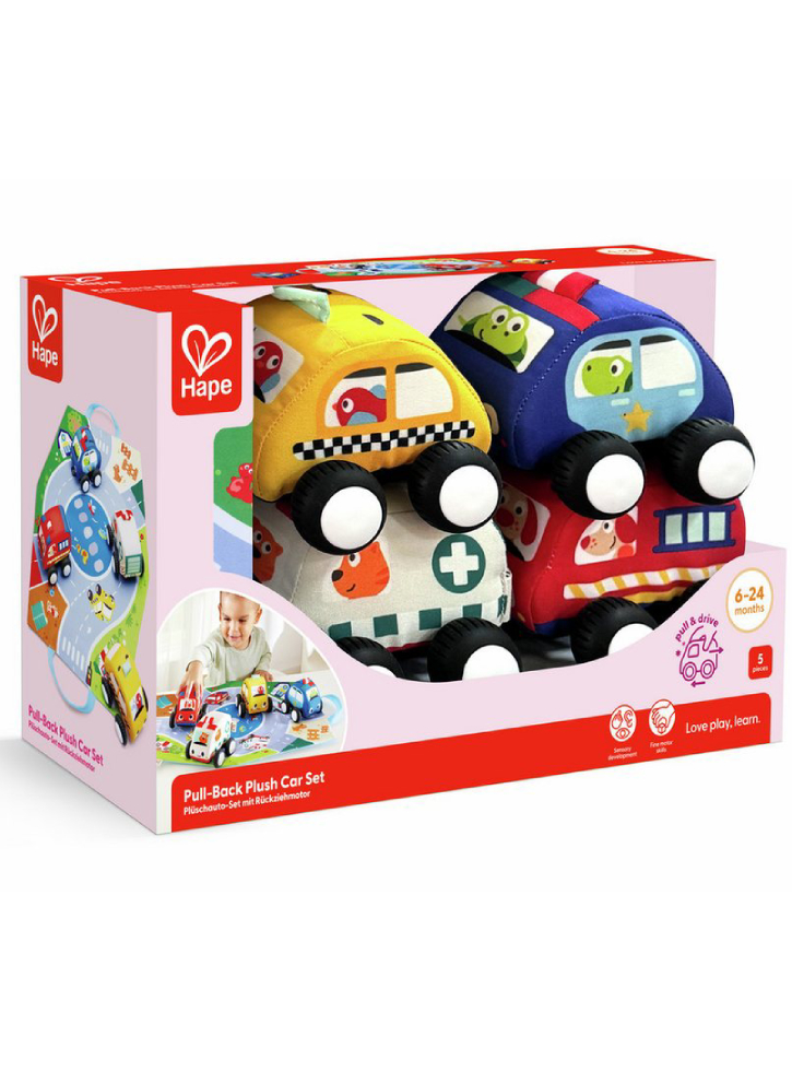 Hape Pull-Back Plush Car Set (87-0076)