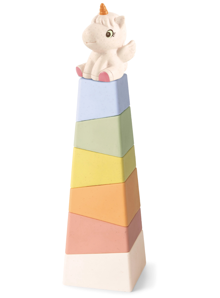 Kinder and Kids Wheat Straw Unicorn Tower Stacking Game (K30009)